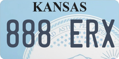 KS license plate 888ERX