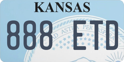 KS license plate 888ETD