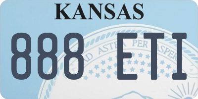 KS license plate 888ETI
