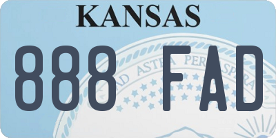 KS license plate 888FAD
