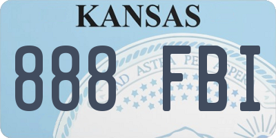 KS license plate 888FBI