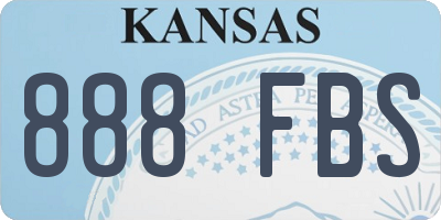 KS license plate 888FBS
