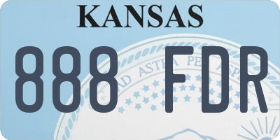 KS license plate 888FDR