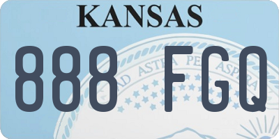 KS license plate 888FGQ