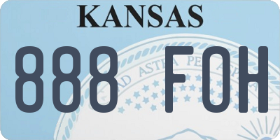 KS license plate 888FOH