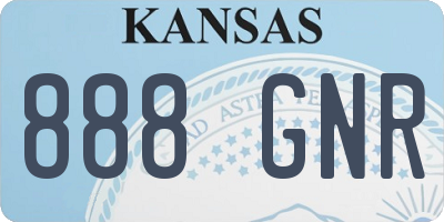 KS license plate 888GNR