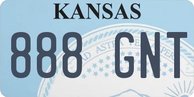 KS license plate 888GNT
