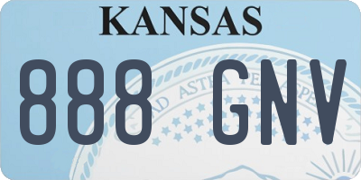 KS license plate 888GNV
