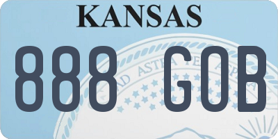KS license plate 888GOB