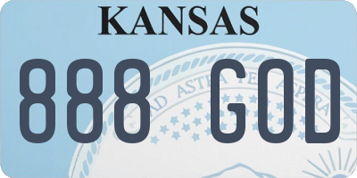 KS license plate 888GOD