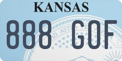 KS license plate 888GOF