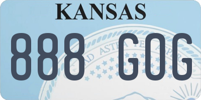 KS license plate 888GOG