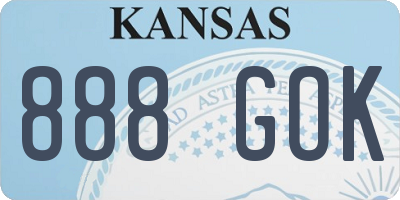 KS license plate 888GOK