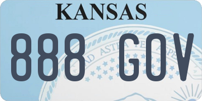 KS license plate 888GOV