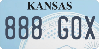 KS license plate 888GOX
