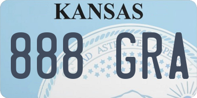 KS license plate 888GRA