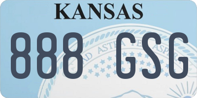 KS license plate 888GSG