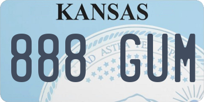 KS license plate 888GUM