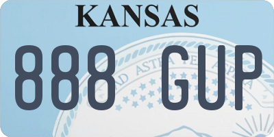 KS license plate 888GUP