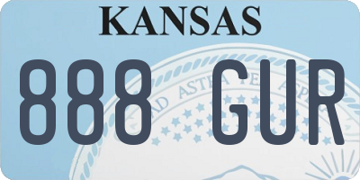 KS license plate 888GUR