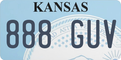 KS license plate 888GUV