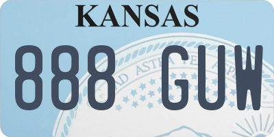 KS license plate 888GUW