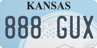 KS license plate 888GUX