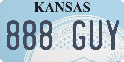 KS license plate 888GUY