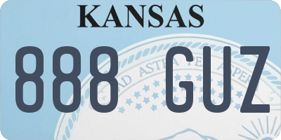 KS license plate 888GUZ