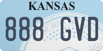 KS license plate 888GVD