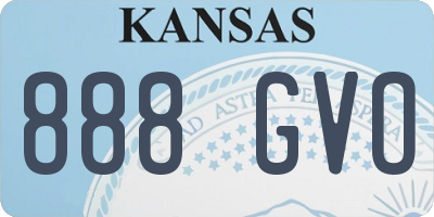 KS license plate 888GVO