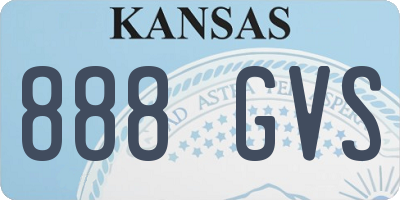 KS license plate 888GVS