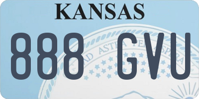 KS license plate 888GVU