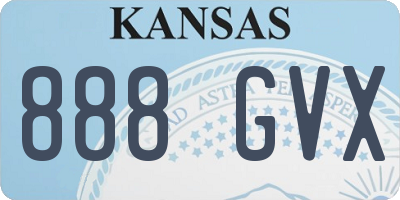 KS license plate 888GVX