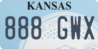 KS license plate 888GWX