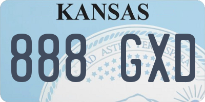 KS license plate 888GXD