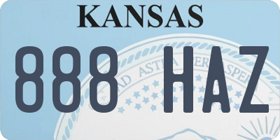 KS license plate 888HAZ