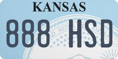 KS license plate 888HSD
