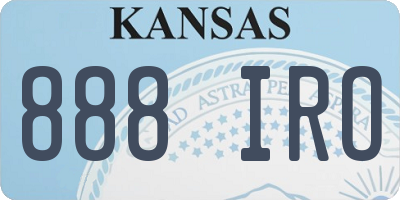 KS license plate 888IRO