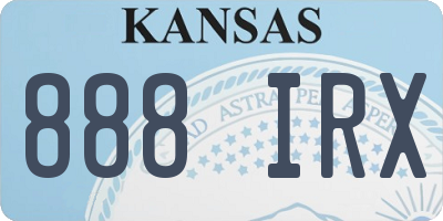 KS license plate 888IRX