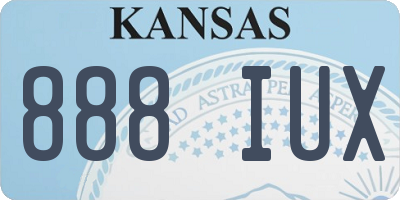 KS license plate 888IUX