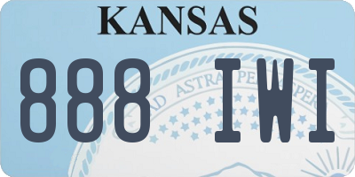 KS license plate 888IWI