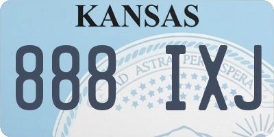 KS license plate 888IXJ