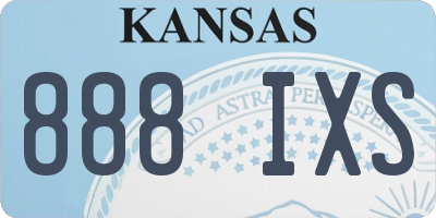 KS license plate 888IXS