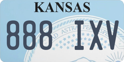 KS license plate 888IXV