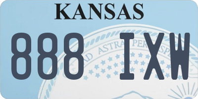 KS license plate 888IXW