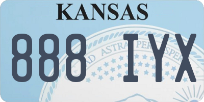 KS license plate 888IYX