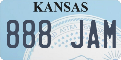 KS license plate 888JAM
