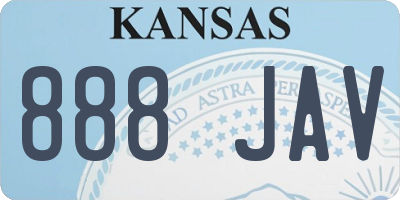 KS license plate 888JAV