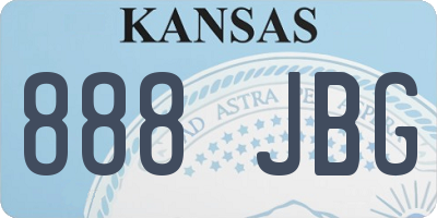 KS license plate 888JBG